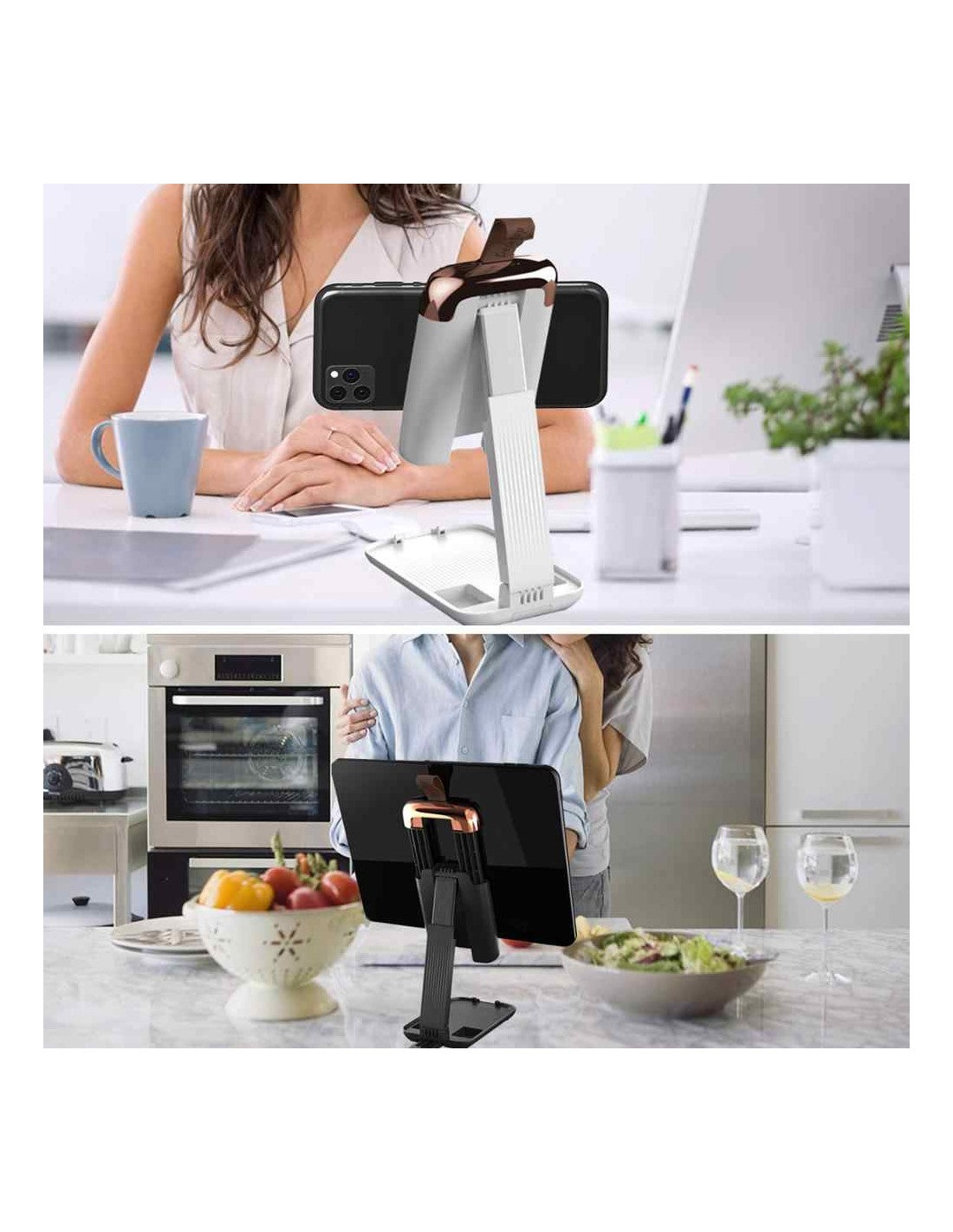 Suporte Dobrável Ajustável para Tablet e Telemóvel