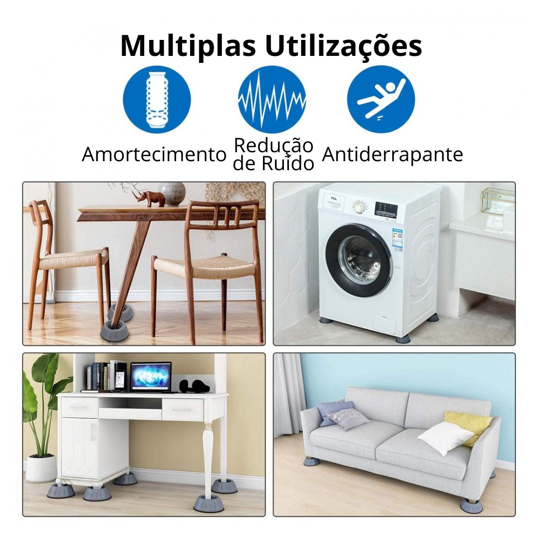 Conjunto de Pés Anti Vibração para Máquinas 4Pcs