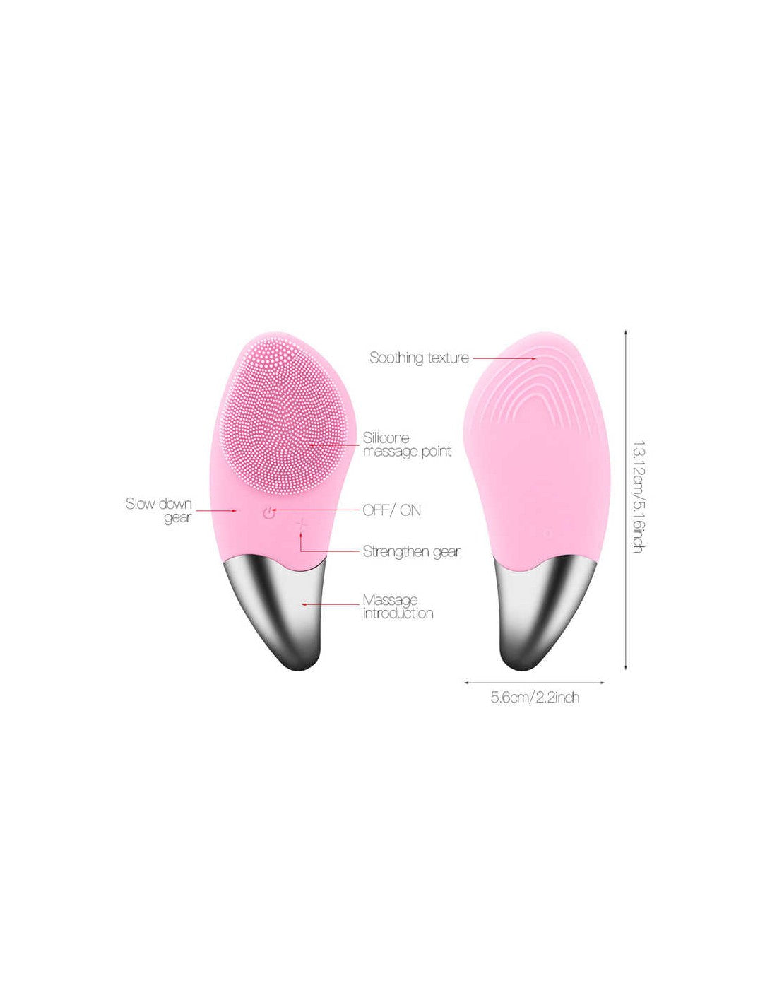 Escova Facial de Limpeza Sónica com Carregamento USB