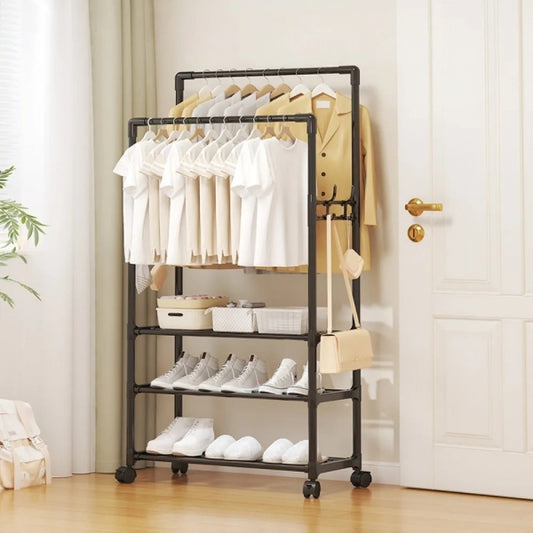 Organizador de Roupas Multifuncional com Rodas e Prateleiras